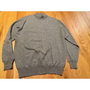 Toscanini Gray Pure New Wool Turtle Neck Sweater Italy Women Sz 54 Business Wear